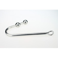 Stainless steel double ball anal hook